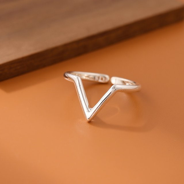 Ring 925 Silber, V Form, Geometrisch - Bild 1
