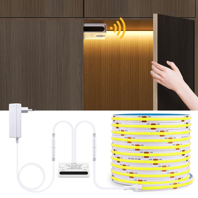 Lcamaw LED COB Streifen mit Tür-Bewegungserkennungsschalter und intelligentem Sensor, Natural White, DC24V - Bild 1