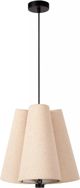 Licht-Erlebnisse Hängelampe Beige 3-flammig Modern aus Stoff und Metall mit E27 Fassung, Breite: 34 cm - Bild 1