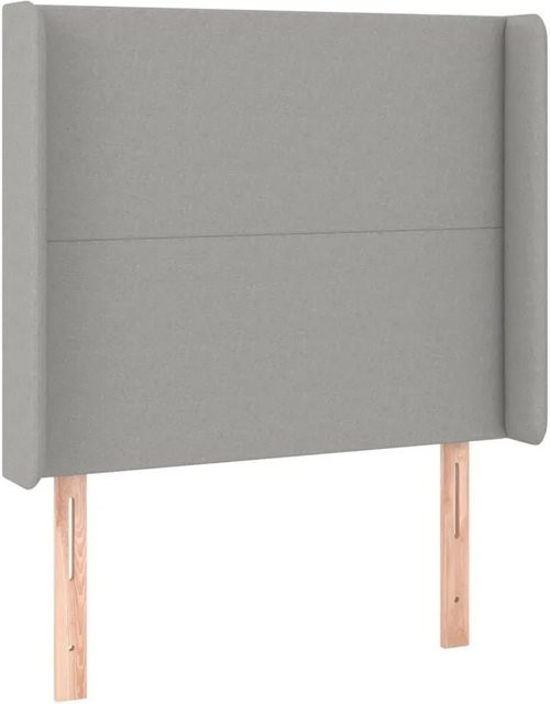 vidaXL Kopfteil mit Ohren in Hellgrau, gepolstertes Stoff-Kopfteil für das Schlafzimmer, Breite: 93 cm, Tiefe: 16 cm, Höhe: 118 bis 128 cm - Bild 1