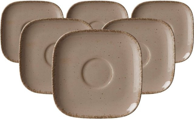 Ritzenhoff & Breker Kaffeeuntertassen Casa Beige Keramik 6er Set Durchmesser: 13,5 cm - Bild 1