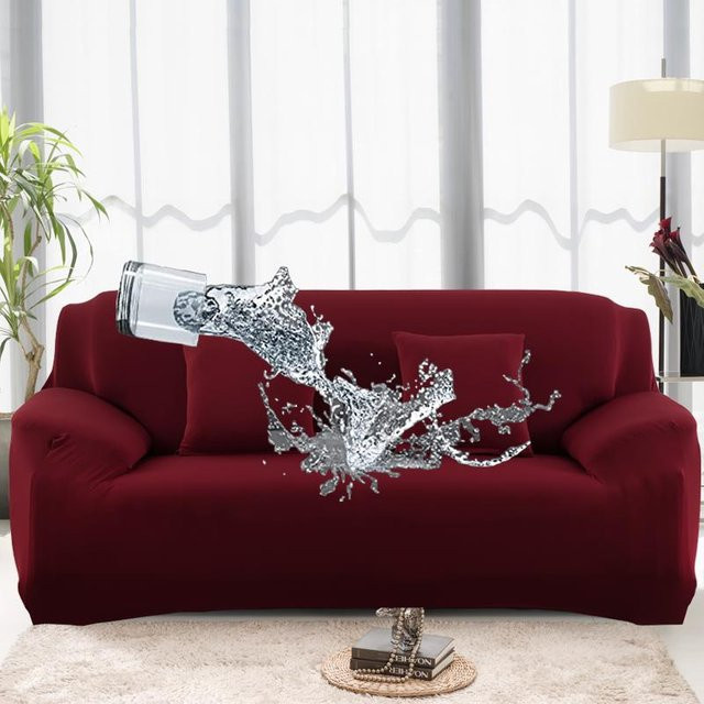 Wasserdichter Stretch-Sofabezug für 1-Sitzer Sessel, rot, auslaufsicherer Möbelschutz für Kinder und Haustiere, Breite: 90-140 cm - Bild 1