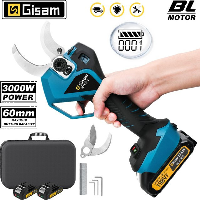 Gisam Bürstenlose elektrische Astschere mit 60mm Messer für Makita LXT 18V Akku in Blau - Bild 1