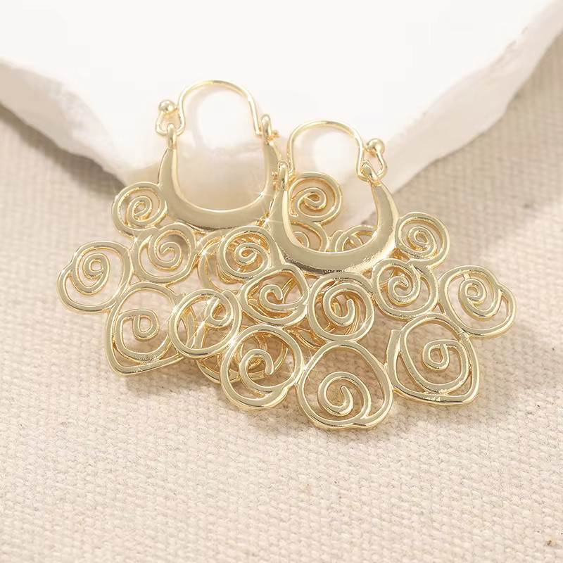 YoYo Anhänger-Ohrringe, Gold, Vintage, Damen - Bild 3