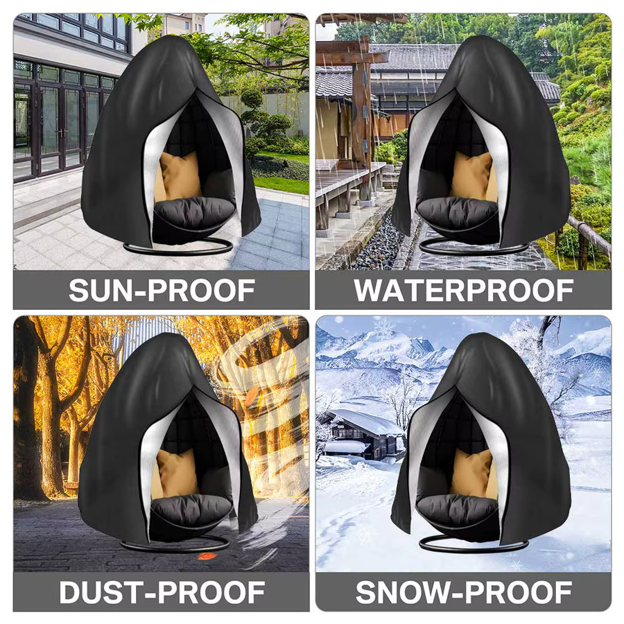 Wasserdichte 210D Schwerlast-Abdeckung aus Polyester für Hängesessel und Schaukelsessel, Schwarz - Bild 6