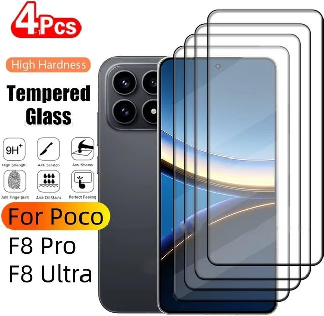 Xiaomi Displayschutzfolie aus gehärtetem Glas für Poco F8 Ultra F7 F6 F5 Pro transparent - Bild 1
