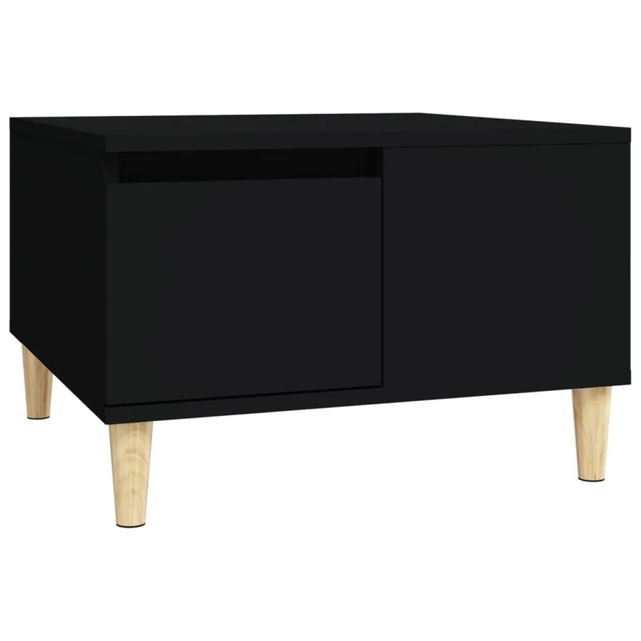vidaXL Couchtisch in Schwarz aus Holzwerkstoff und Eukalyptus-Massivholz, B/T/H: 55 x 55 x 36,5 cm - Bild 2