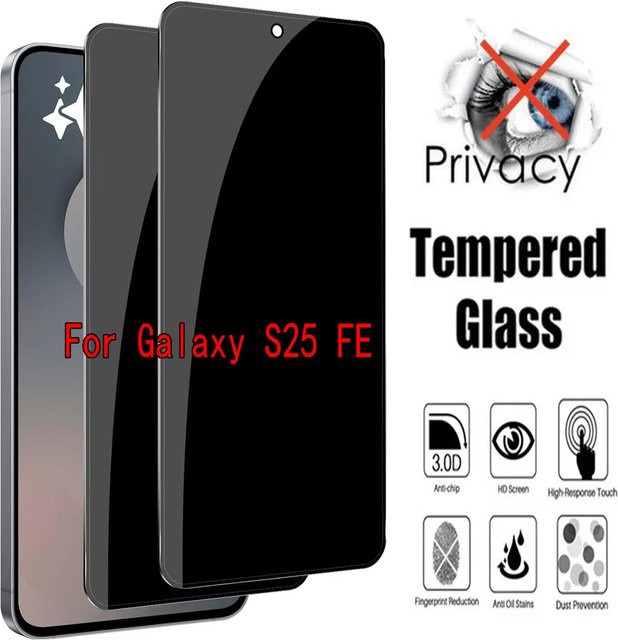 2 Stück Samsung Galaxy S25 FE Sichtschutz Panzerglas Anti-Spionage Displayschutz in Schwarz - Bild 1