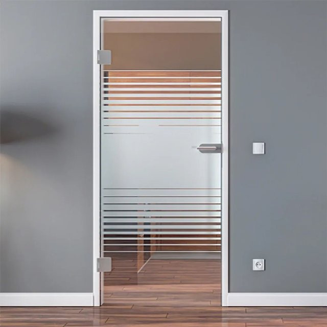 Levidor Glastür Lübeck Office/Studio, Transparent/Weiß, DIN-Links, B: 83,4 cm, H: 197,2 cm - Bild 1