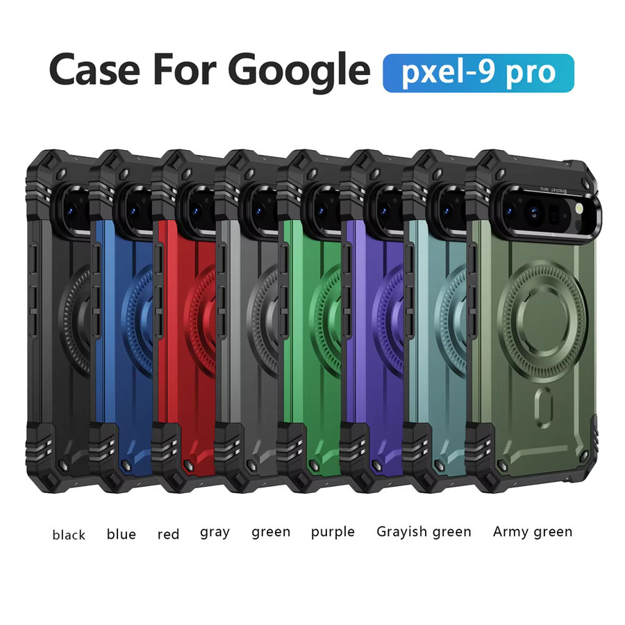 szHAIyu Stoßfeste Handyhülle für Google Pixel 9 Pro XL mit magnetischer Unterstützung und kabellosem Laden in Schwarz oder Rot - Bild 4