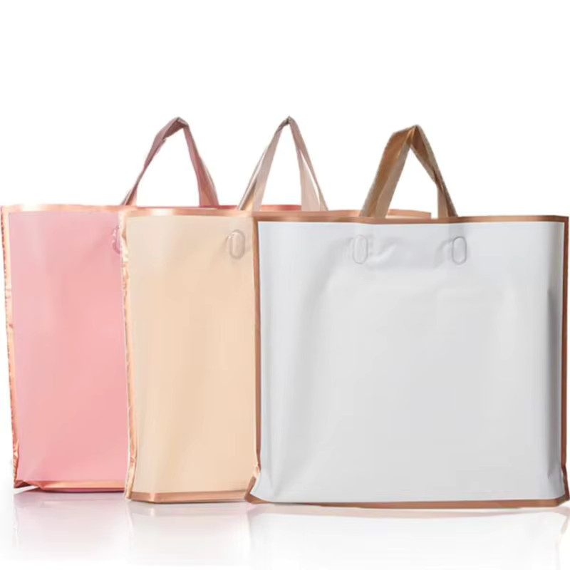Individuelle Kunststoff-Geschenktaschen mit Griff von ouyesyyds in Grau und Multicolour für Boutique-Kleidungsverpackungen - Bild 1