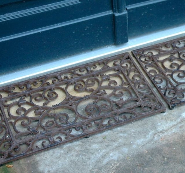 Rustikaler Fussabtreter Esschert Design Jugendstil in Braun, B/T/H: 58,2 x 34,0 x 20,0 cm - Bild 1