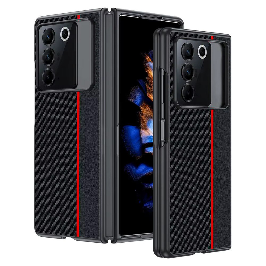 ZTE Nubia Fold Handyhülle aus PU-Leder mit Faserstruktur in Schwarz - Bild 4