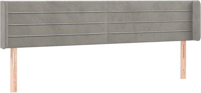 vidaXL LED Kopfteil aus Samt in Hellgrau mit USB-Ladeport und integrierter Beleuchtung, B/T/H: 183 x 16 x 78-88 cm - Bild 1