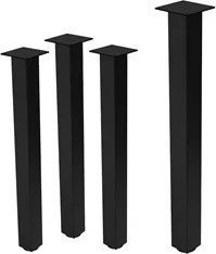 4er Set Tischbeine ML-Design I-Design aus Stahl in Schwarz, Höhe: 90 cm, Profil: 8 x 8 cm - Bild 1