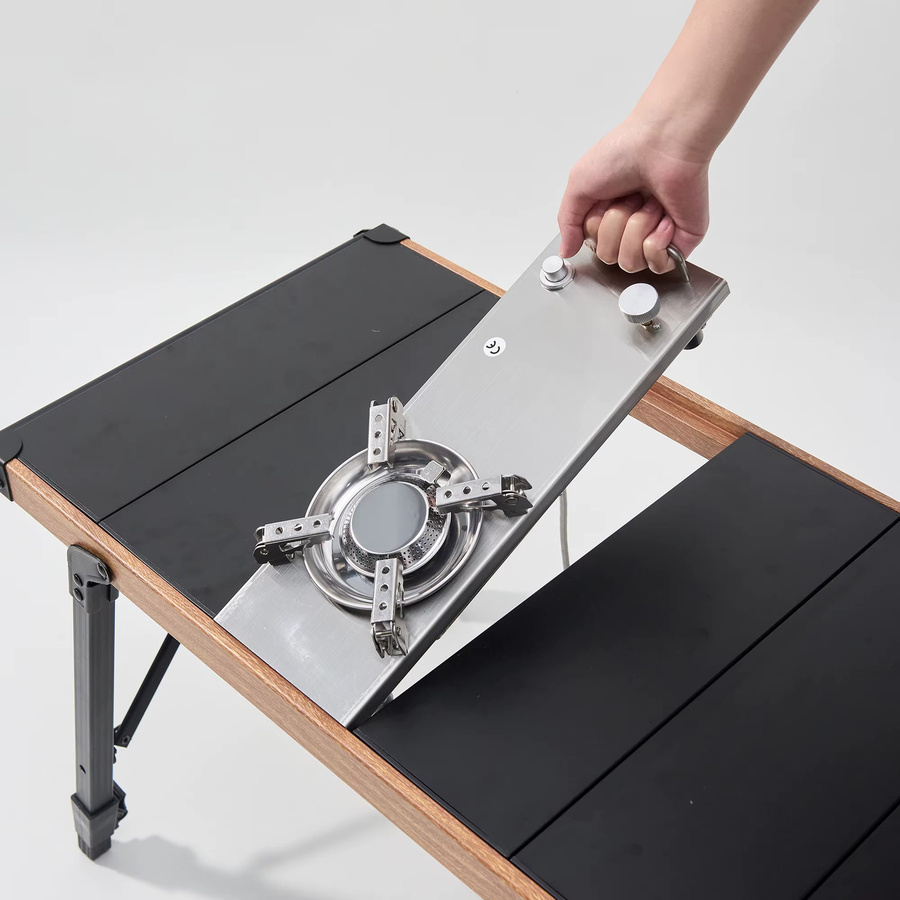 Pandatour IGT 0,5 Campingkocher aus Edelstahl in Silber, zusammenklappbarer Hochleistungs-Tischofen mit Ein-Klick-Zündung und winddichtem Design - Bild 3