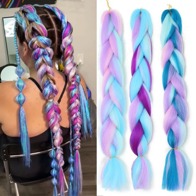 Lansa Yaki Zöpfe Kanekalon Ombre Haarverlängerung, Damen, 24 Zoll - Bild 1
