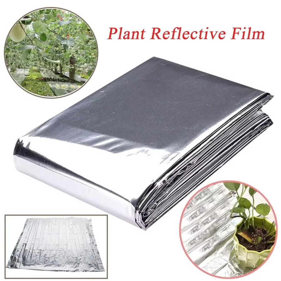 Silberne Garten Gewächshaus Abdeckung aus reflektierender Polyester Folie für Pflanzen, B: 210 cm, H: 120 cm - Bild 3
