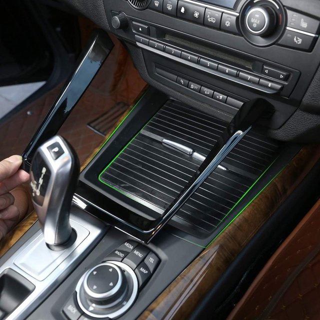 BMW X5 E70 Getränkehalter Abdeckung aus ABS in Schwarz für die Mittelkonsole - Bild 1