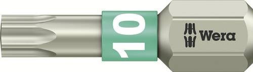Wera Torx-Bit T 10 aus Edelstahl in Silber, Länge: 25 mm, Aufnahme: 6,3 mm - Bild 1