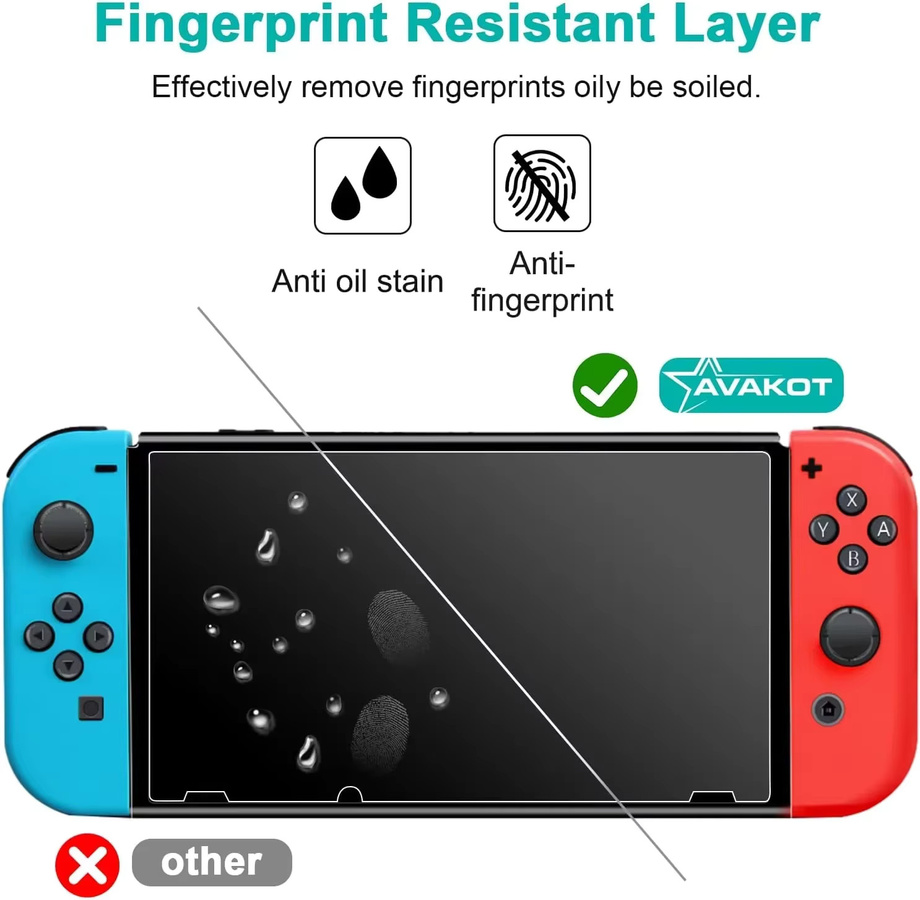 Displayschutzfolie aus gehärtetem Glas für Nintendo Switch, Switch OLED und Lite, transparent - Bild 2