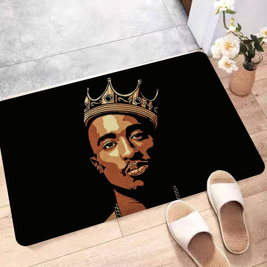 Rutschfeste Küchenmatte Miniso mit Tupac Shakur Print, Schwarz, B/T: 60 x 40 cm - Bild 2