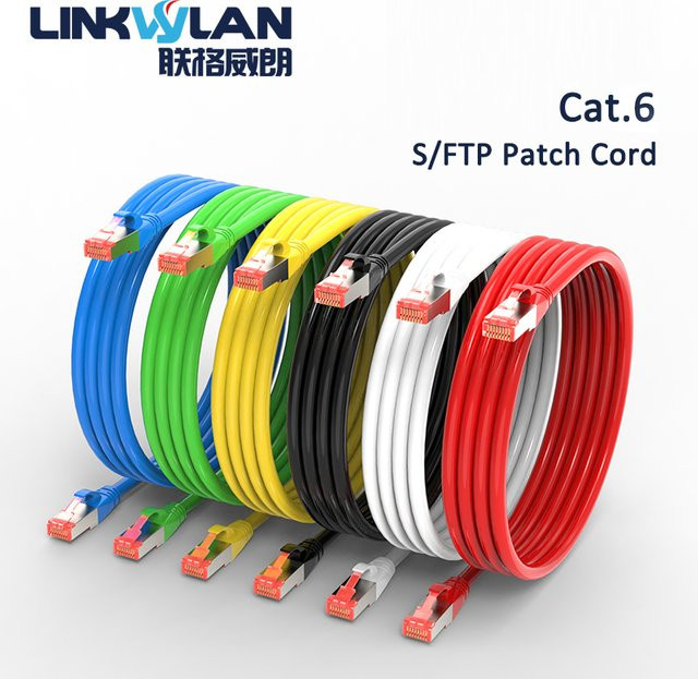 Linkwylan RJ45 Cat 6 SFTP Ethernet-Kabel Snagless geschirmtes LAN-Patchkabel in Grün - Bild 1