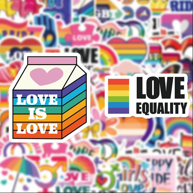 50 Graffiti-Aufkleber mit Regenbogen-Pride-Motiv in Multicolour für Laptop, Skateboard und Wasserflaschen - Bild 1