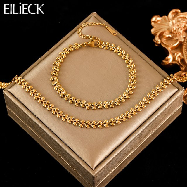 EILIECK Schmuck-Set, Edelstahl, Gold, Damen - Bild 1