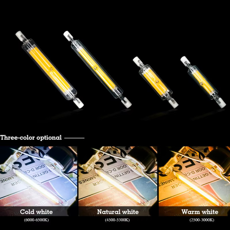 Lamparda Superbright LED R7S COB Rohr Birne, transparent, Ersatz für Halogenlampen J78 J118 - Bild 3