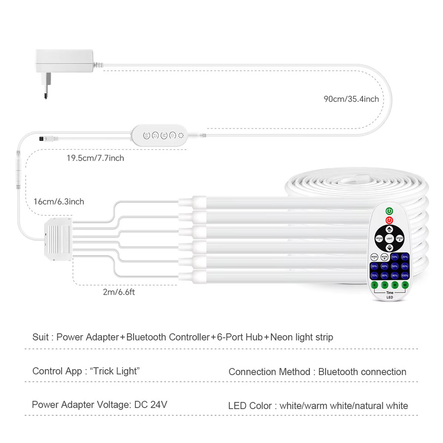 Dimmbare MALITAI COB-LED-Neonstreifenleuchte in Warmweiß mit Bluetooth-App-Steuerung für TV-Hintergrundbeleuchtung und Schrankdekoration - Bild 2