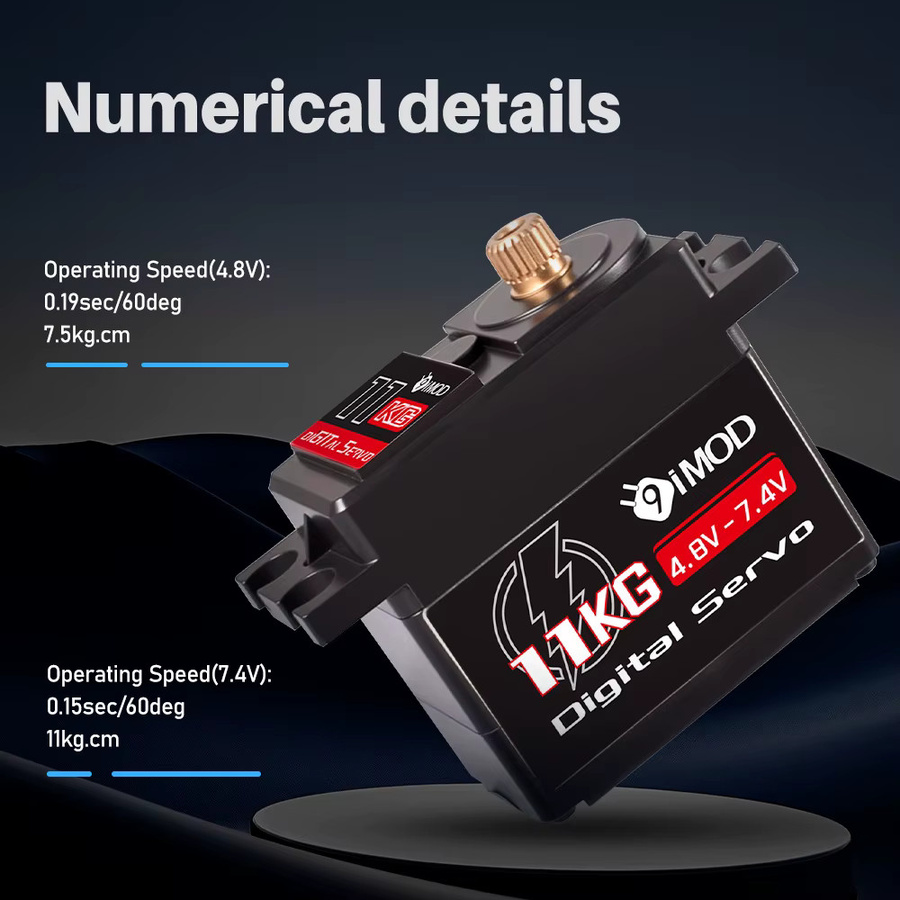 9IMOD Digital Servo, Metal Gear, RC Servo, 4,8V-7,4V, für 1/16 Auto Flugzeug Starrflügel - Bild 2