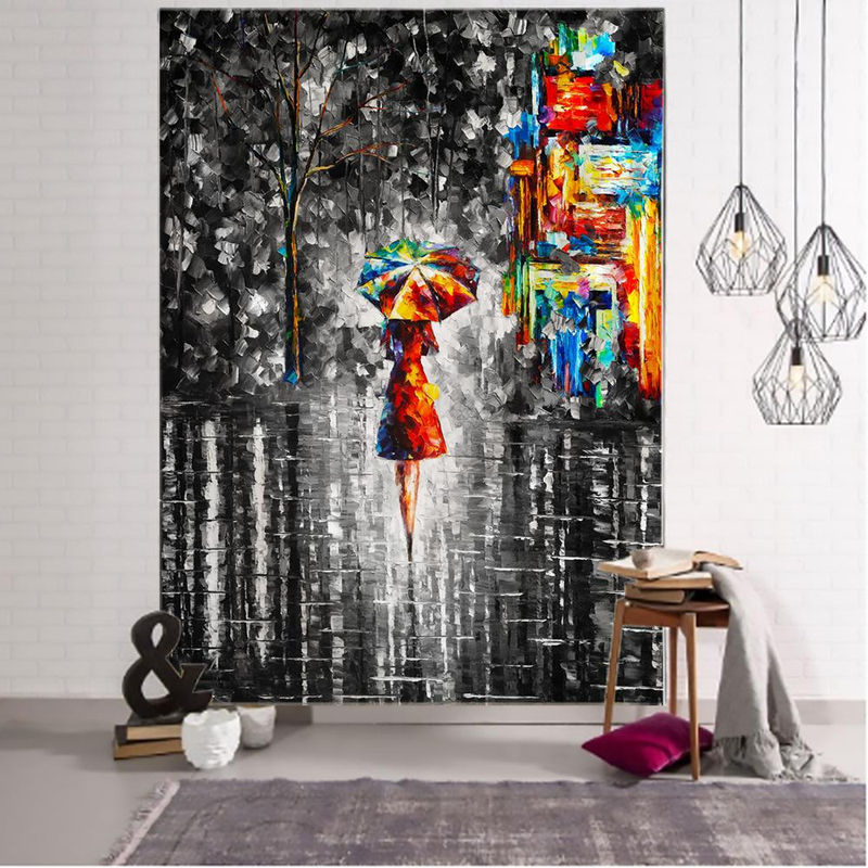 Binchi Outdoor Equipment Wandbehang Boho Stil Porträt Engel in Schwarz und Weiß, B: 95 cm, H: 70 cm - Bild 2