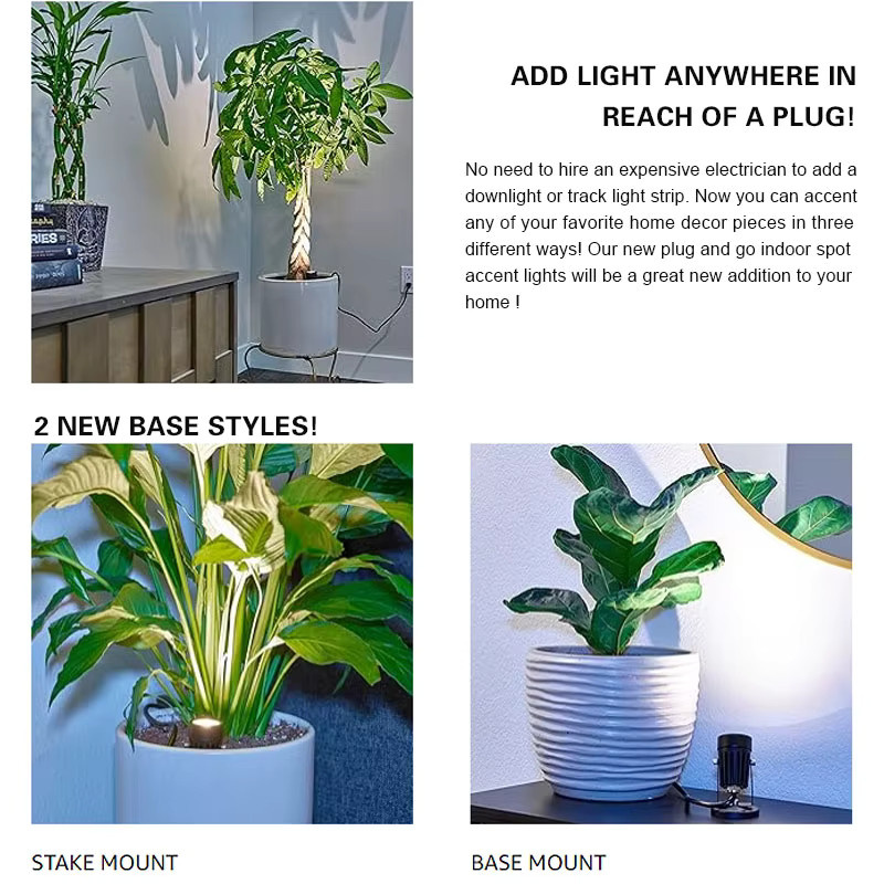 Teetealy USB LED Pflanzenbeleuchtung Schwarz, dimmbare 5W Uplight-Spotlampe für den Innenbereich - Bild 5