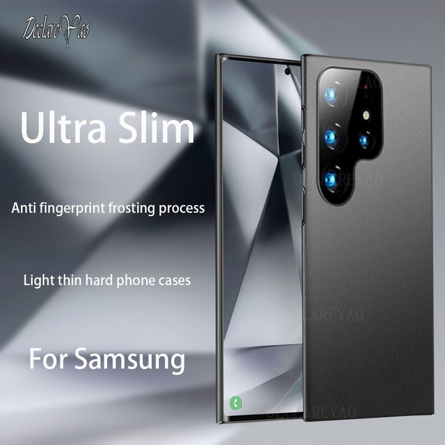 DECLAREYAO Slim Hard Matte Handyhülle für Samsung Galaxy S24 Ultra S23 Plus S22 S21 FE S20 S10 in Schwarz und Blau - Bild 1