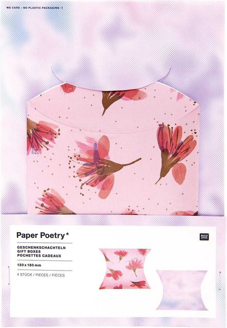 Rico Design Paper Poetry Geschenkschachteln Transformation Gold, 4 Stück, B: 12 cm, T: 18 cm - Bild 1