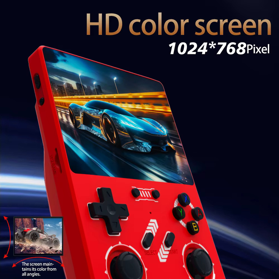 BOYHOM Retro Handheld-Videospielkonsole mit 4,2 Zoll IPS-Bildschirm und 4000mAh Akku in Orange - Bild 2