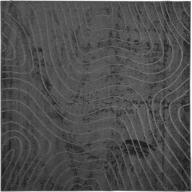 vidaXL Bereichsteppich PALMERAS in Anthrazit aus Polyester, B/B: 240 x 240 cm - Bild 1