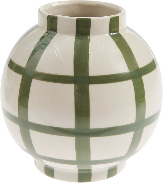 Rico Design Porzellan Vase grün gestreift Höhe: 13,5 cm - Bild 1