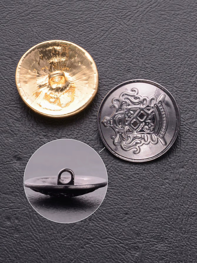 10 Stück runde Metallknöpfe im britischen Stil in Gold für DIY-Bastelprojekte - Bild 4