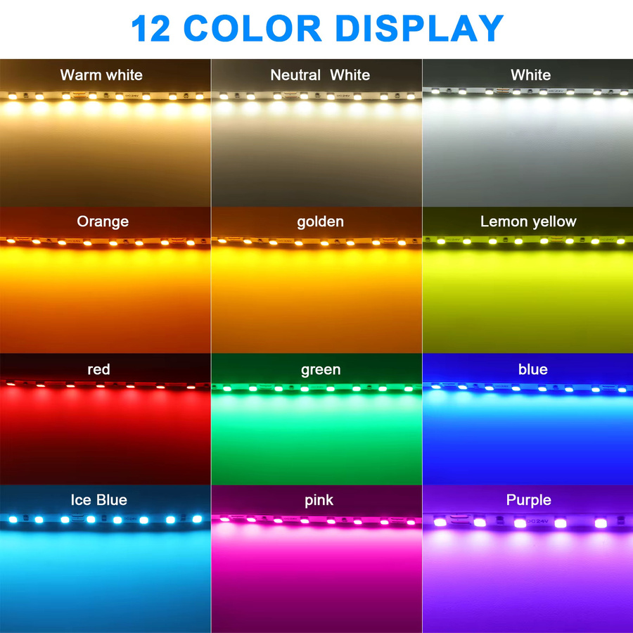 KISUFU RGB LED-Streifen mit RA98, ultradünnes 5 mm PCB, 120 LEDs/m, 2835 SMD, multicolor, für Heimbeleuchtung - Bild 4