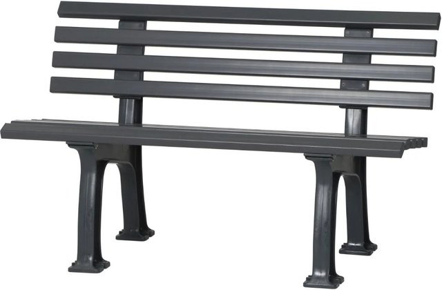 PROREGAL Gartenbank Antigua 2 Sitzer in Graphitgrau aus UV-beständigem Witterungskunststoff, H x B x T: 74 x 120 x 54 cm - Bild 1