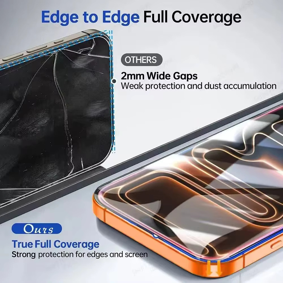 4-in-1 Ultra HD Panzerglas und Kameralinsen-Schutzfolie für Apple iPhone 17 16 15 14 13 12 Pro Max Plus Mini in Transparent - Bild 3