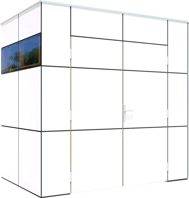 Bertilo Gartenhaus HPL Mini Weiß mit Flachdach und modernem Design B: 231 cm, T: 152 cm, H: 230 cm - Bild 1