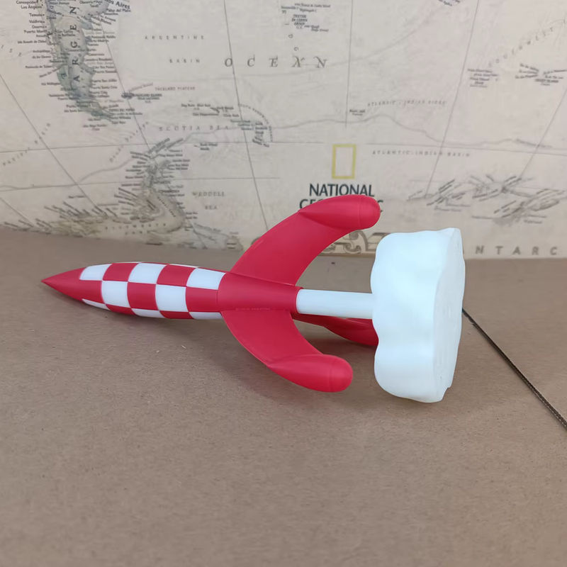 South Wood Weltraumrakete Objectif Lune Moon Adventures Modellfigur in Rot mit 3D-Druck-Effekt, Höhe: 20 cm - Bild 3