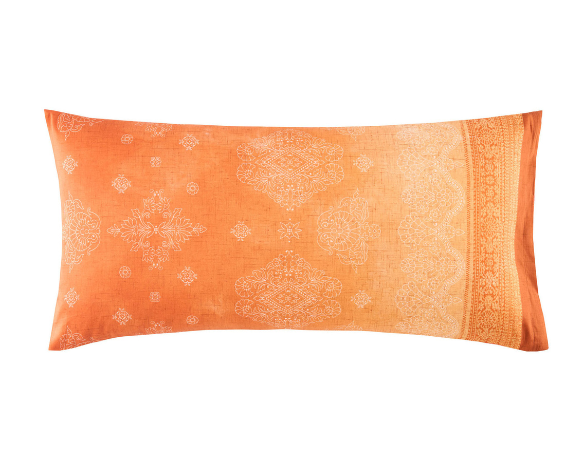 Bassetti Satin Kissenhülle KERALA in Orange mit grafischem Design, B/H: 65 x 65 cm - Bild 1