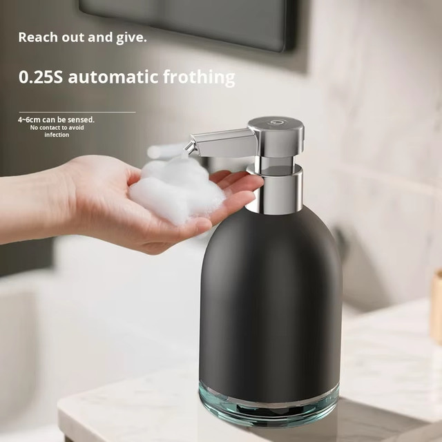 Sarmocare Intelligenter Seifenspender mit Sensorpumpe, USB wiederaufladbar, 320 ml, in Weiß oder Schwarz - Bild 1