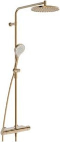 Hansa HANSAVIVA Duschsystem mit Regendusche und Handbrause, Thermostat, Wandmontage, Bronze Gold - Bild 1