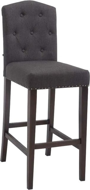 DELUKE Barhocker LIKEL mit Lehne aus Stoff in Dunkelgrau und Dunkelbraun, B/T/H: 42 x 57 x 113 cm - Bild 1