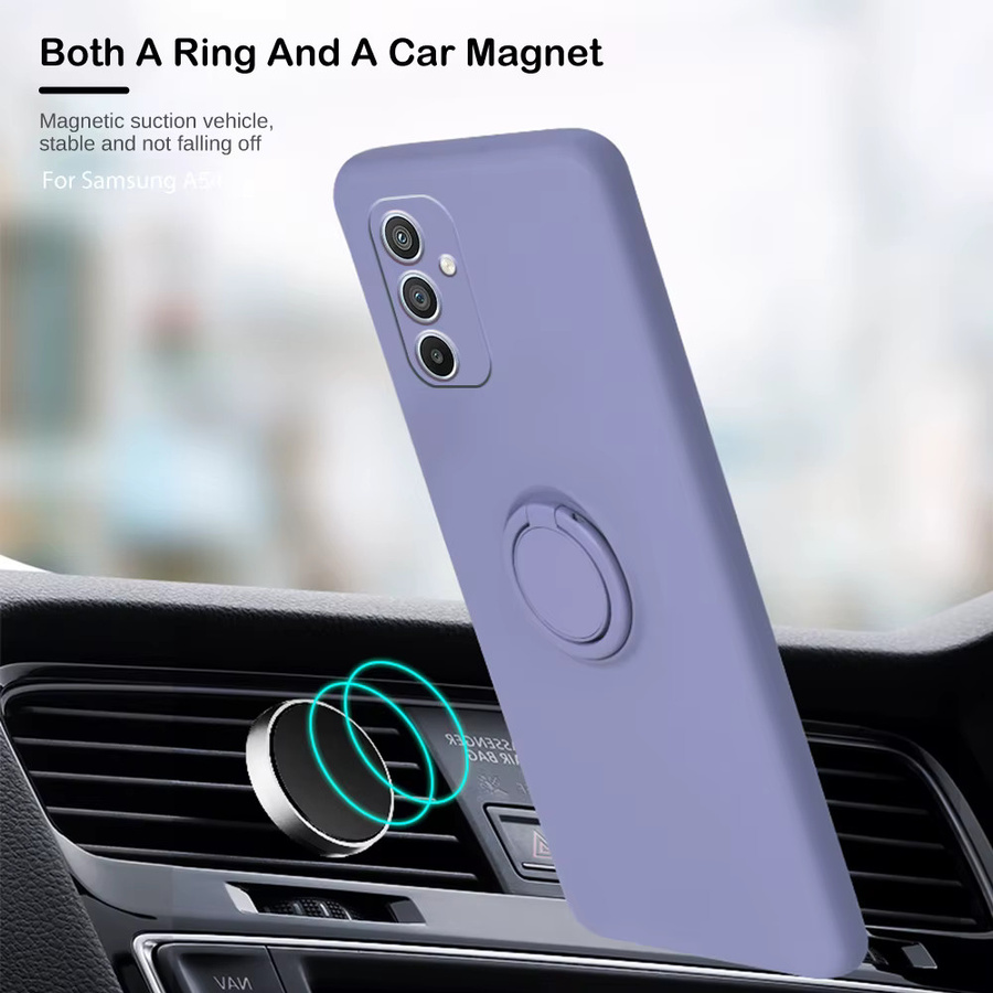 Samsung Flüssig-Silikon-Hülle mit Magnetring-Halterung für das Auto in Grün für verschiedene Samsung Galaxy Modelle wie A55 A54 A35 A34 A25 A15 A16 A17 A24 A26 A27 A36 A37 A53 A56 - Bild 2